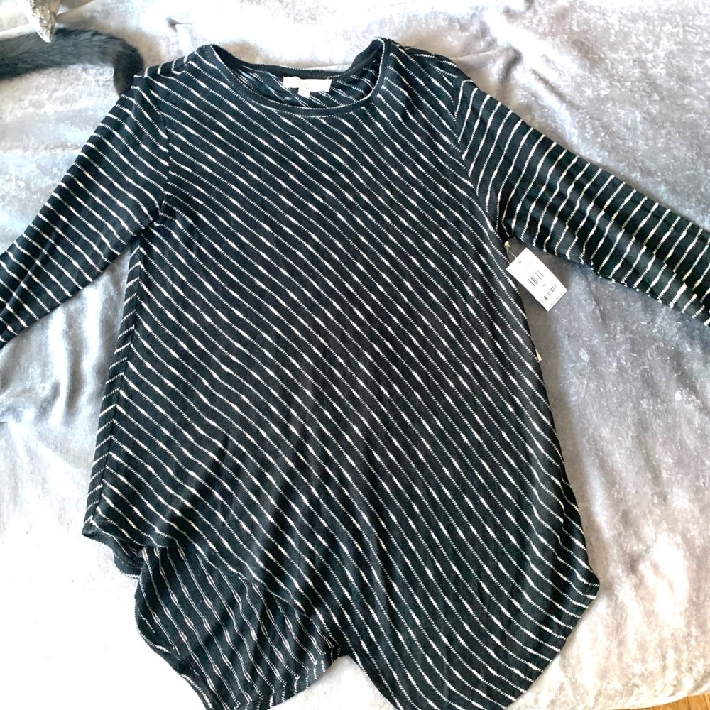NWT Two by Vince Camino BW Striped Sweater Size 1X